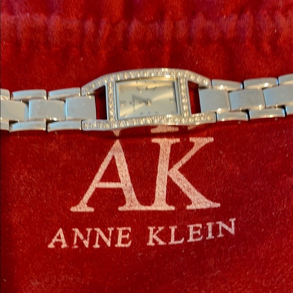 Anne Klein Silver Watch Rhinestone Trim - Picture 2 of 8